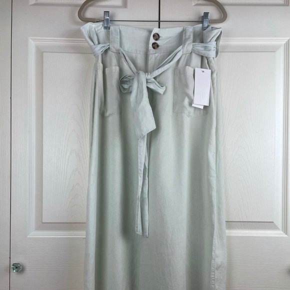 ADY P Pale Chambray  White Wide Leg Pants 16 - Picture 2 of 13